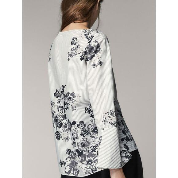 MASSIMO DUTTI Printed Poplin Blouse NWT LAST ONE!!! - Picture 3 of 6